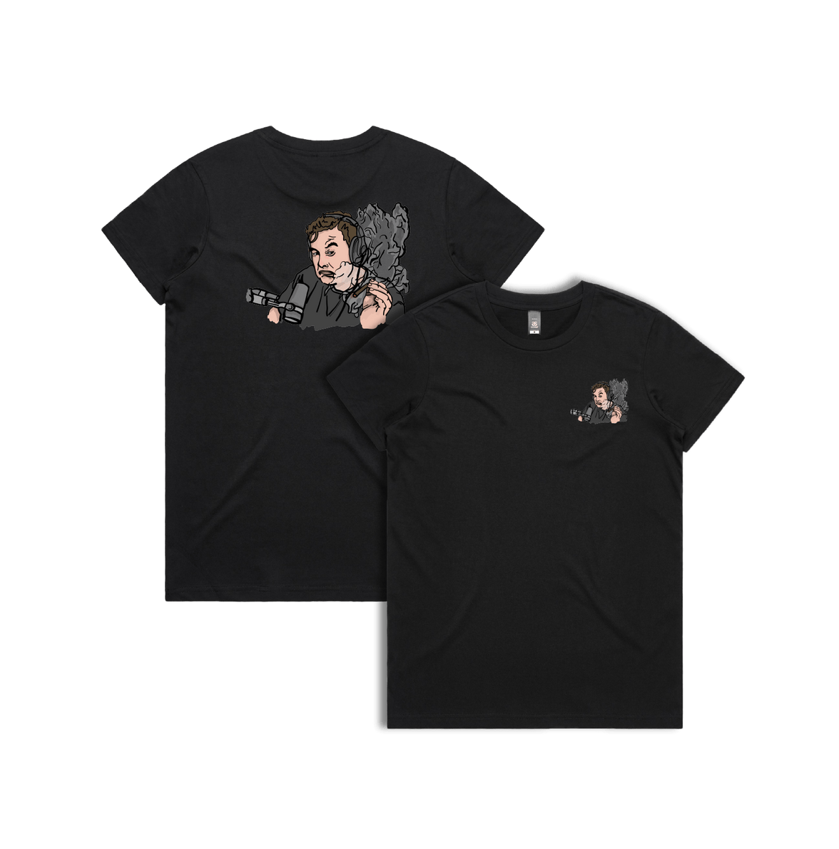 XS / Black / Small Front & Large Back Design Smokin' Elon 💨 - Women's T Shirt