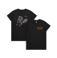 XS / Black / Small Front & Large Back Design Spicy Baboon Original 🌶️ - Women's T Shirt
