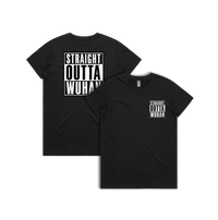XS / Black / Small Front & Large Back Design Straight Outta Wuhan ✊🏾 - Women's T Shirt