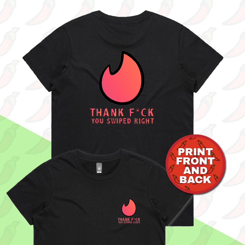 XS / Black / Small Front & Large Back Design Swipe Right 🔥 - Women's T Shirt