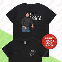 XS / Black / Small Front & Large Back Design U Rock My World 👨🏾 - Women's T Shirt