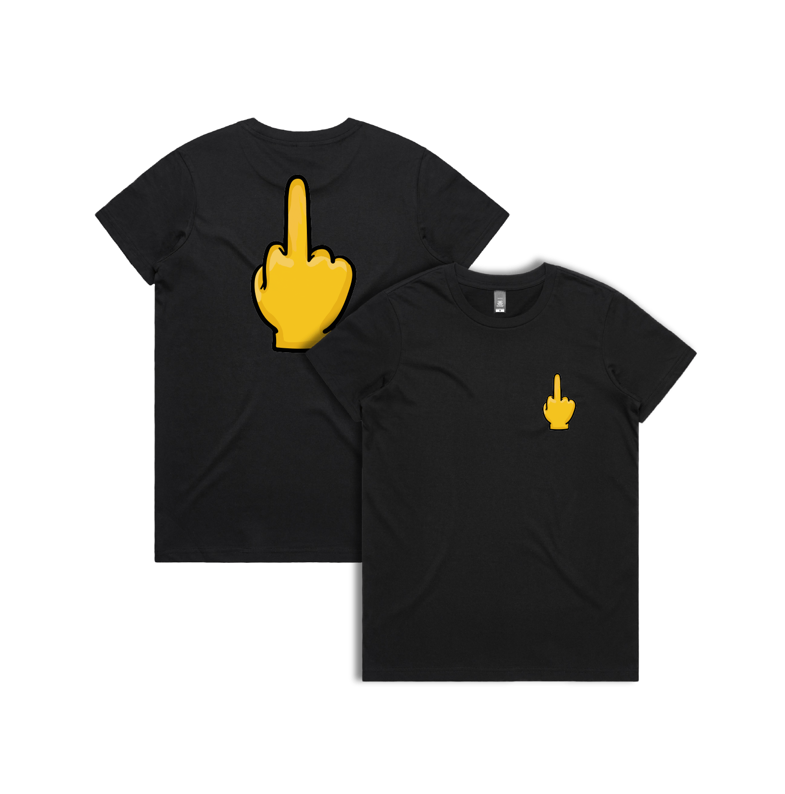 XS / Black / Small Front & Large Back Design Up Yours 🖕 - Women's T Shirt