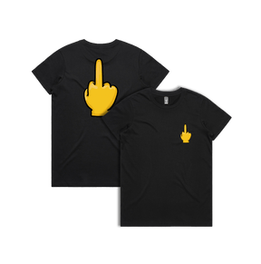 XS / Black / Small Front & Large Back Design Up Yours 🖕 - Women's T Shirt
