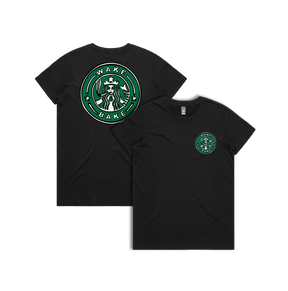 XS / Black / Small Front & Large Back Design Wake & Bake 🚬 - Women's T Shirt