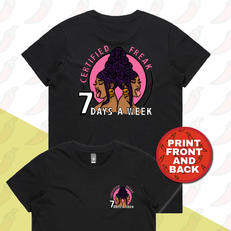 XS / Black / Small Front & Large Back Design WAP 😻 - Women's T Shirt