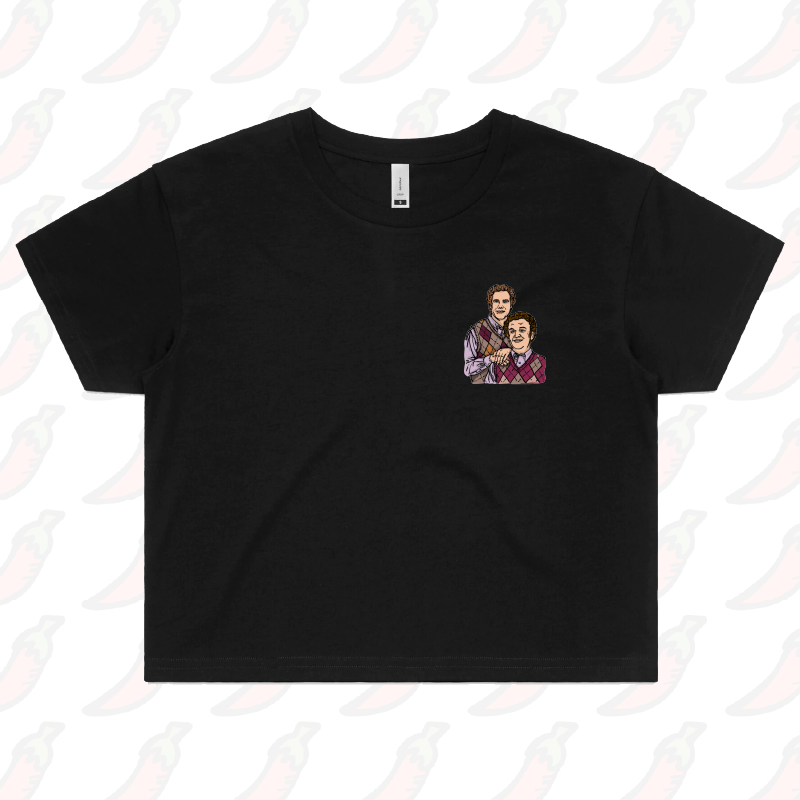 XS / Black Step Brothers 👨🏽‍🤝‍👨🏻 - Women's Crop Top