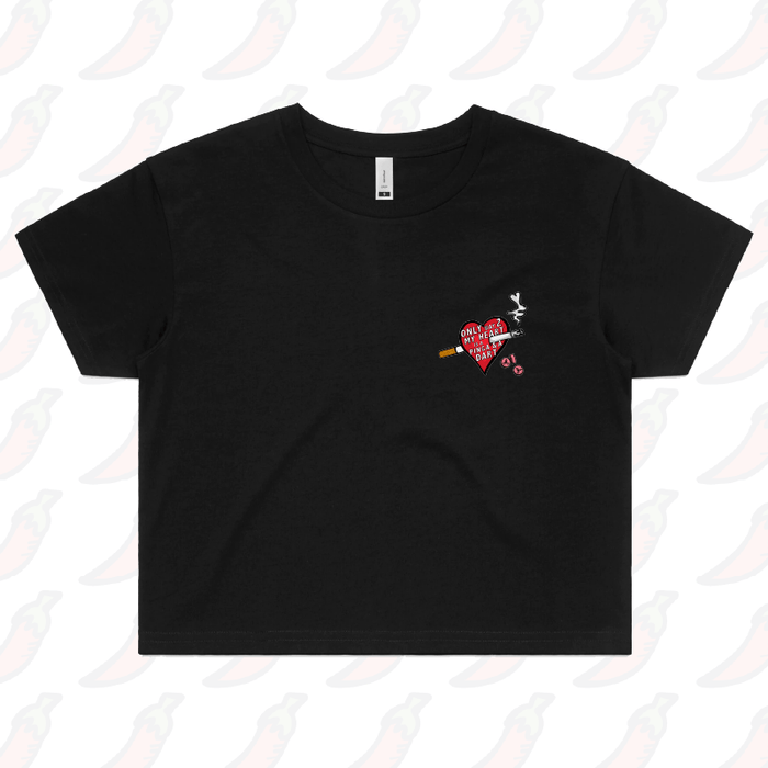 XS / Black The Way To My Heart 💊🚬- Women's Crop Top