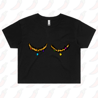 XS / Black Tinsel Tits 🍈🍈🎄 - Women's Crop Top