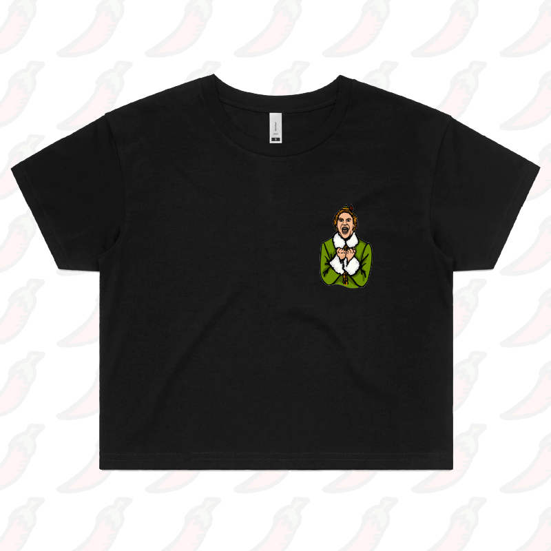 XS / Black Will Ferrell Elf Christmas 🧝🎄- Women's Crop Top