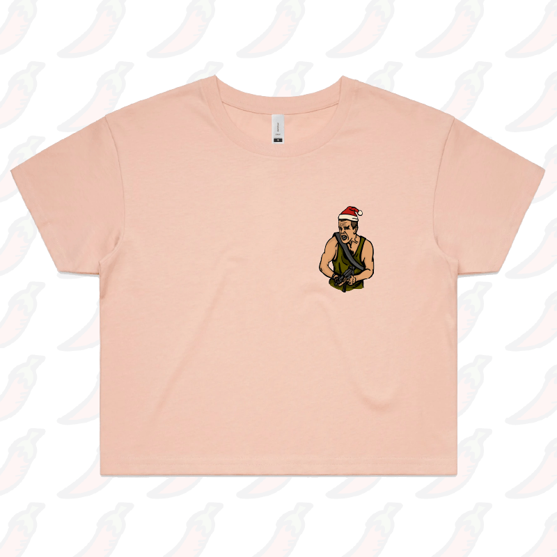 XS / Pink Die Hard Christmas 🧨🎄- Women's Crop Top