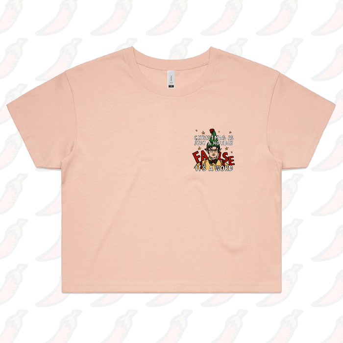 XS / Pink Dwight Christmas 👩‍🌾🎄- Women's Crop Top
