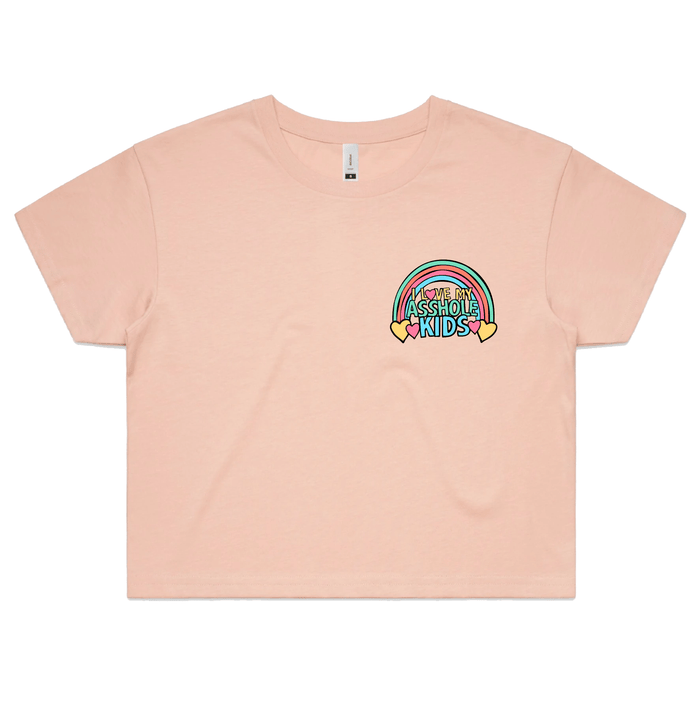 XS / Pink I Love My A$$hole Kids ❤️💢 – Women's Crop Top