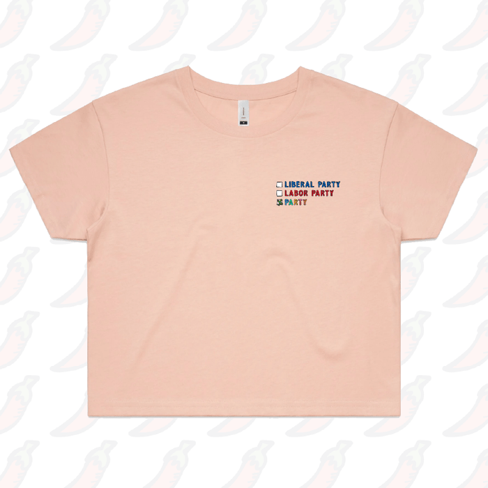 XS / Pink Party Vote ✅ - Women's Crop Top