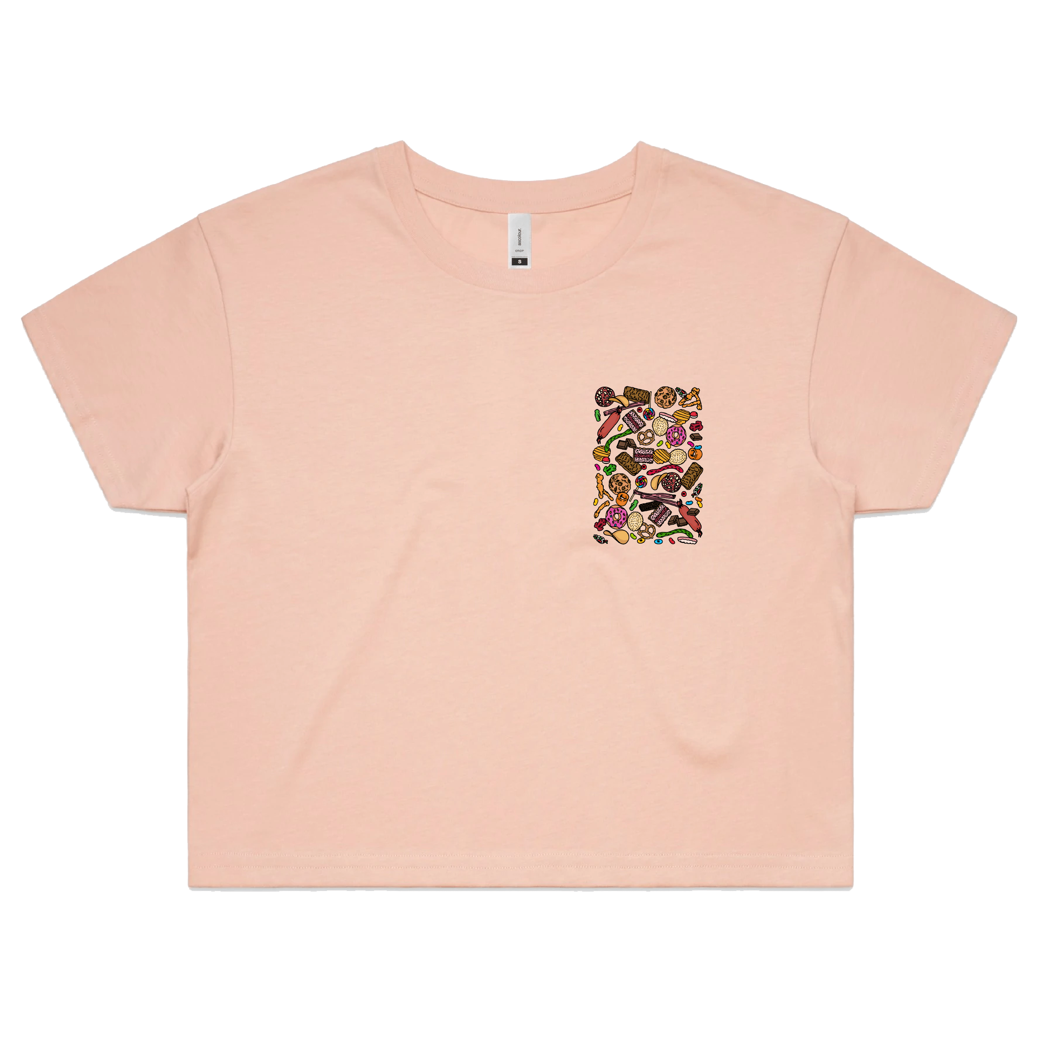XS / Pink Snacks! 🍬🍪 – Women's Crop Top