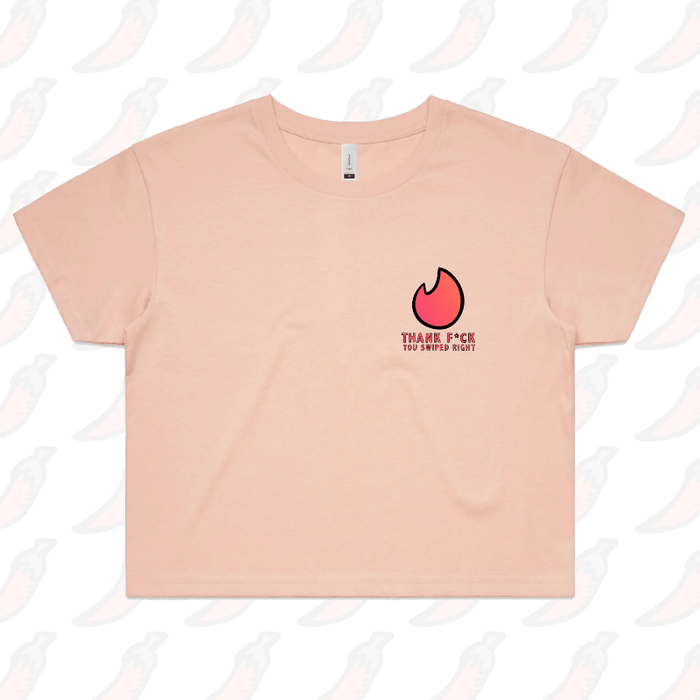 XS / Pink Swipe Right 🔥- Women's Crop Top