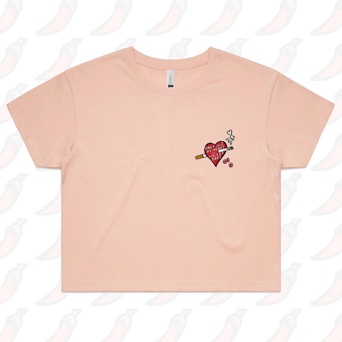 XS / Pink The Way To My Heart 💊🚬- Women's Crop Top