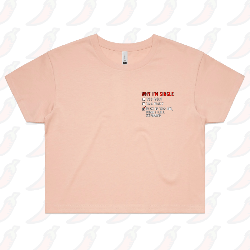 XS / Pink Why I’m Single 🍆☠️ - Women's Crop Top
