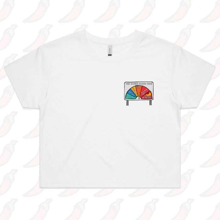XS / White Aussie Fire Danger Rating 🚒 - Women's Crop Top
