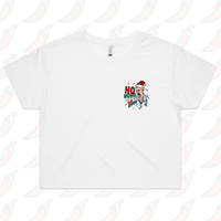 XS / White Barking Dog Man Christmas 🗣️🎄 - Women's Crop Top