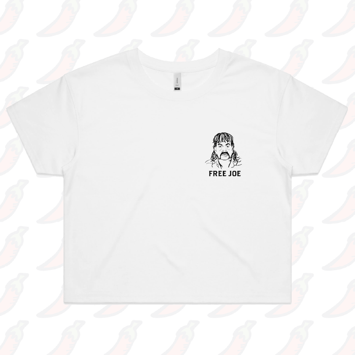 XS / White Free Joe 🚔 - Women's Crop Top