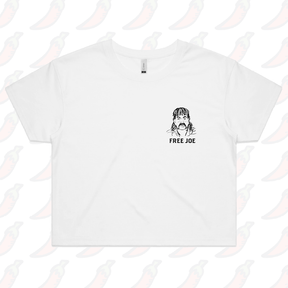 XS / White Free Joe 🚔 - Women's Crop Top