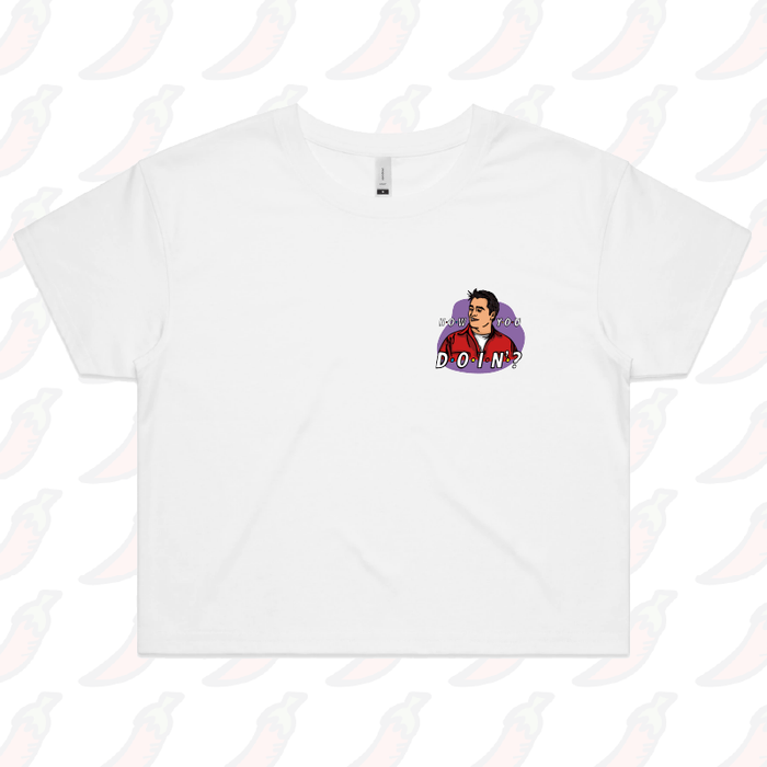 XS / White HOW YOU DOIN? 😏- Women's Crop Top