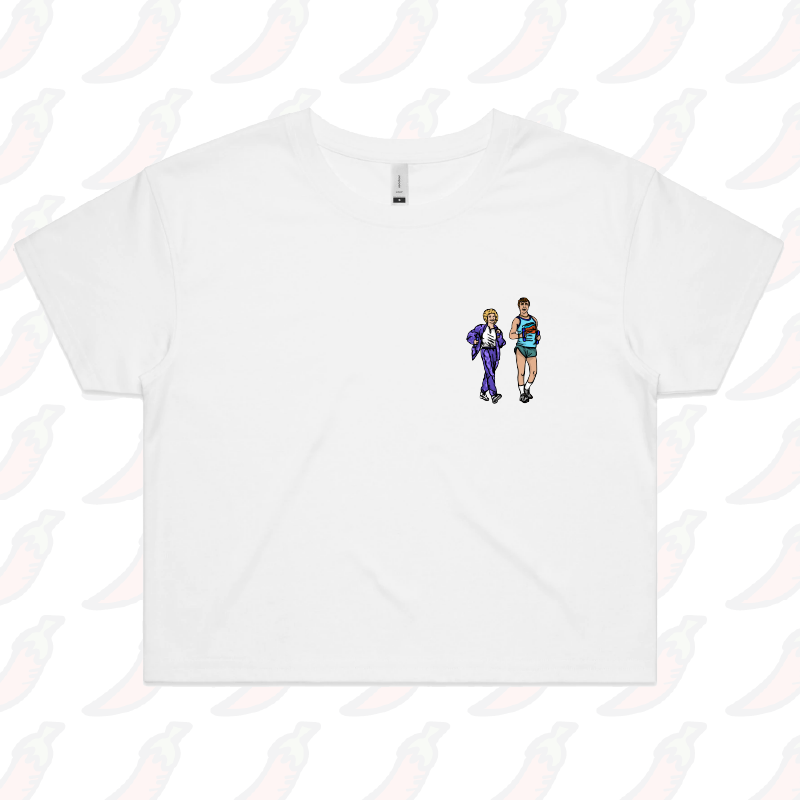 XS / White Kath & Kel 🚶‍♀️🚶‍♂️ - Women's Crop Top