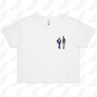 XS / White Kath & Kel 🚶‍♀️🚶‍♂️ - Women's Crop Top