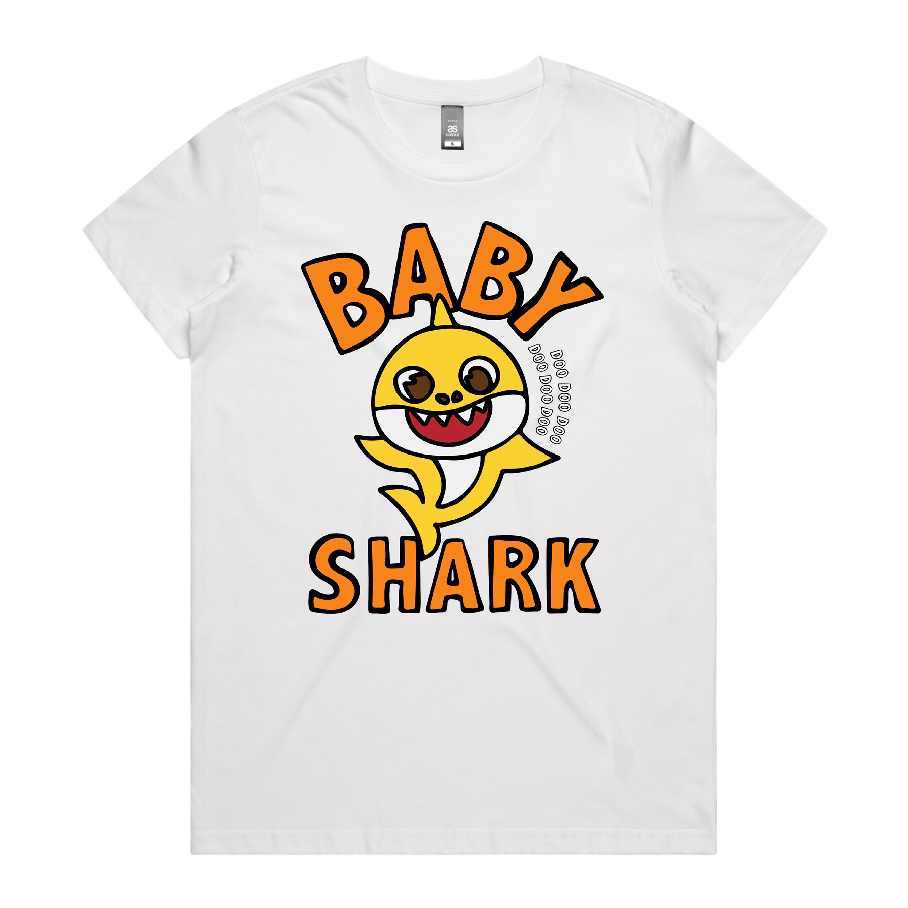 XS / White / Large Front Design Baby Shark 🦈 - Women's T Shirt