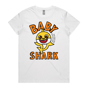 XS / White / Large Front Design Baby Shark 🦈 - Women's T Shirt