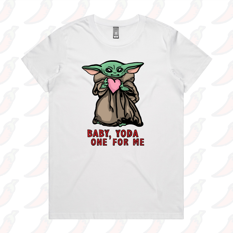 XS / White / Large Front Design Baby Yoda Love 👽❤️ - Women's T Shirt