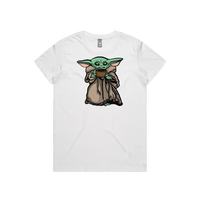 XS / White / Large Front Design Baby Yoda 👶 - Women's T Shirt