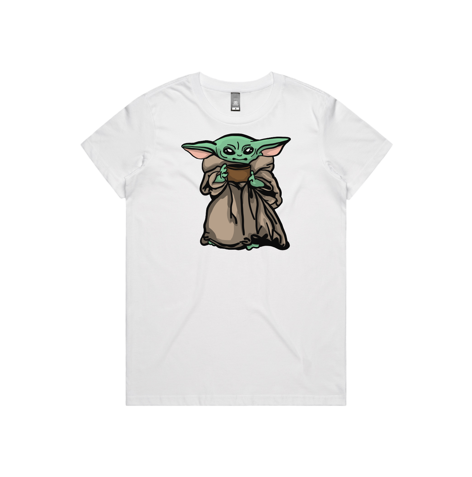 XS / White / Large Front Design Baby Yoda 👶 - Women's T Shirt
