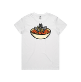 XS / White / Large Front Design Bat Soup 🦇 - Women's T Shirt
