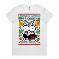 XS / White / Large Front Design Christmas Morty – Women's T Shirt