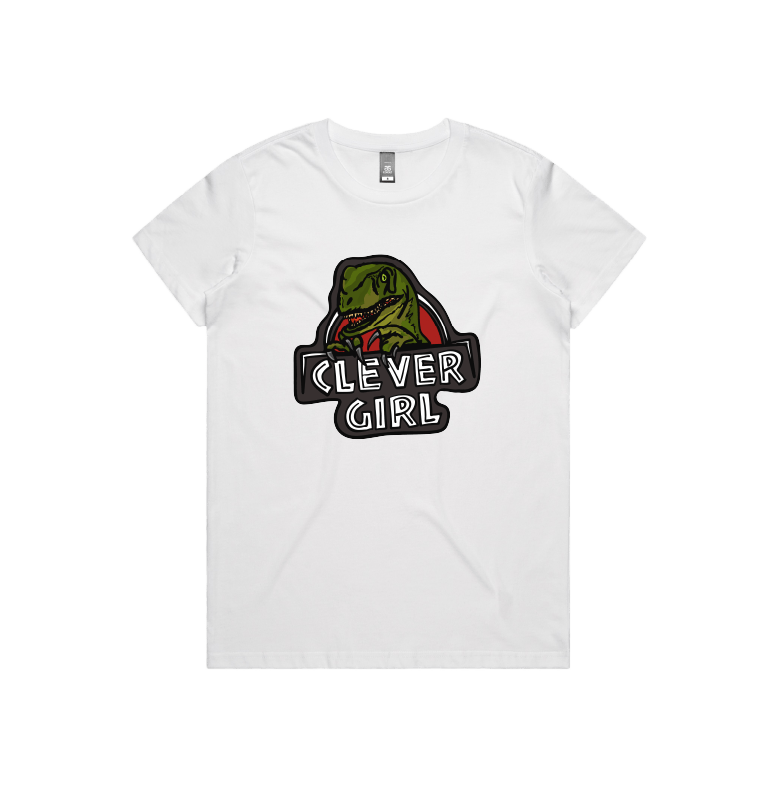 XS / White / Large Front Design Clever Girl 🦖 - Women's T Shirt
