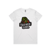 XS / White / Large Front Design Clever Girl 🦖 - Women's T Shirt