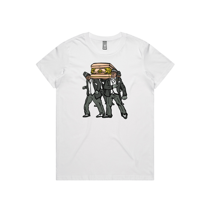 XS / White / Large Front Design Coffin Dance ⚰️ - Women's T Shirt