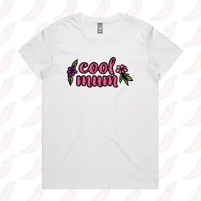 XS / White / Large Front Design Cool Mum 🌷– Women's T Shirt