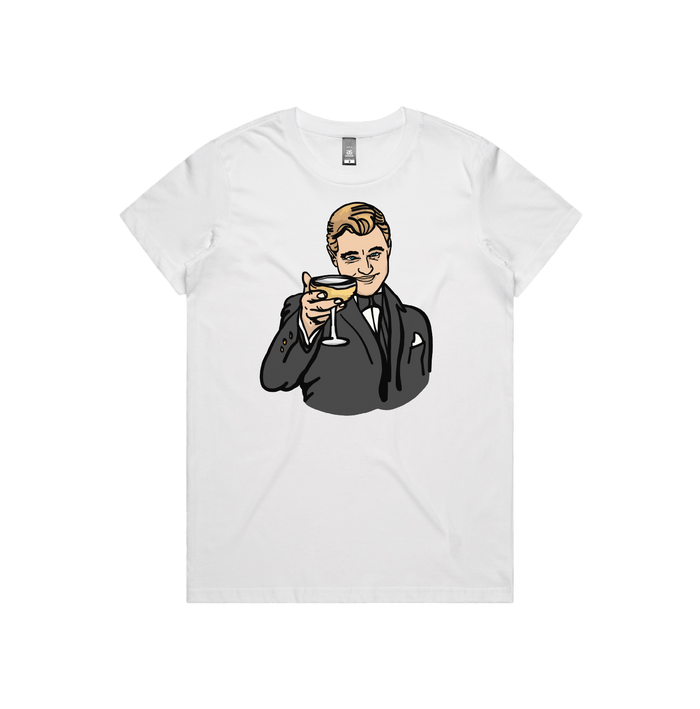 XS / White / Large Front Design DiCaprio Gatsby Cheers 🍸 - Women's T Shirt