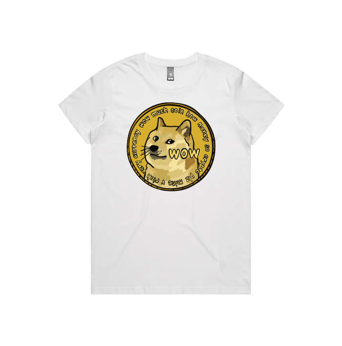 XS / White / Large Front Design Dogecoin 🚀 - Women's T Shirt