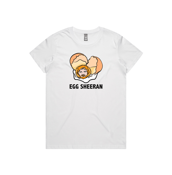 XS / White / Large Front Design Egg Sheeran 🥚 - Women's T Shirt