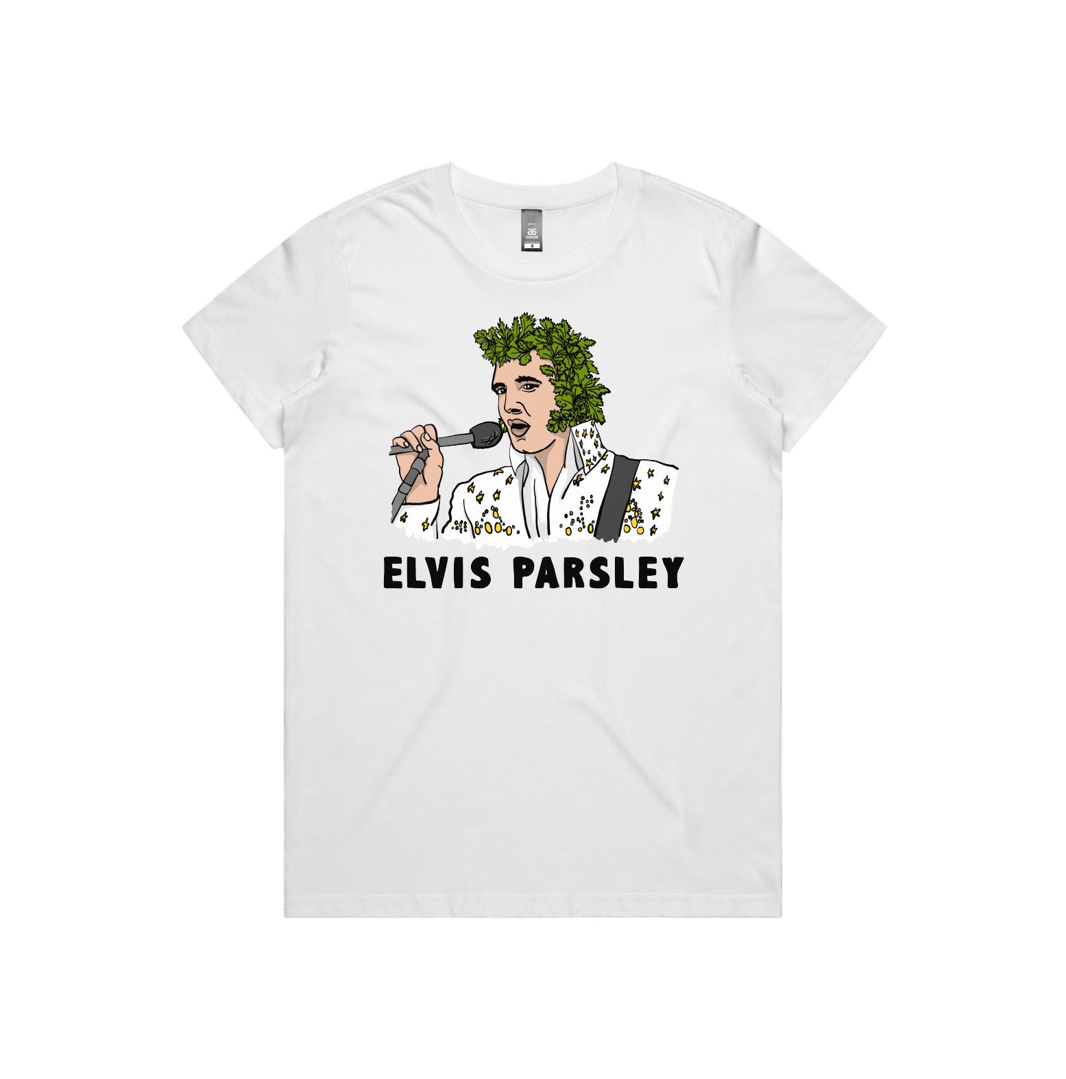 XS / White / Large Front Design Elvis Parsley 🌿 - Women's T Shirt