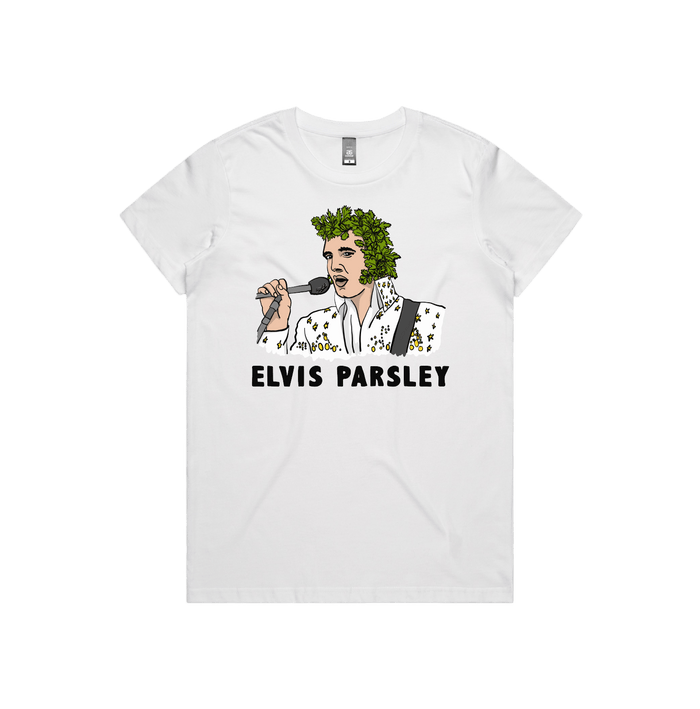 XS / White / Large Front Design Elvis Parsley 🌿 - Women's T Shirt
