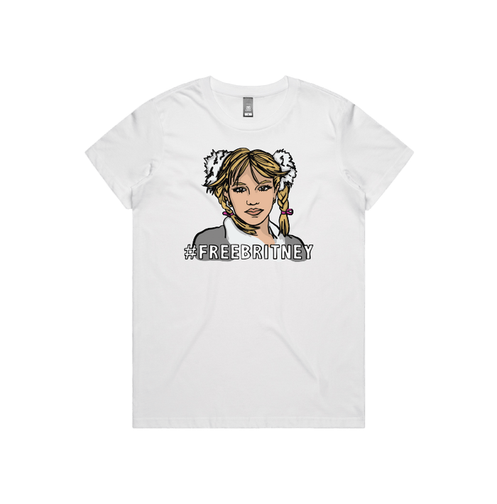 XS / White / Large Front Design FREE BRITNEY 🎤 - Women's T Shirt