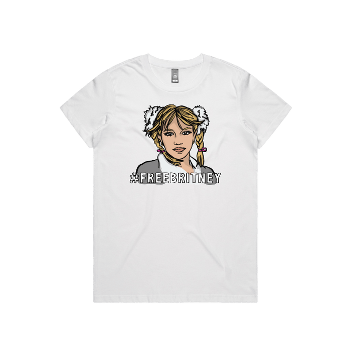 XS / White / Large Front Design FREE BRITNEY 🎤 - Women's T Shirt