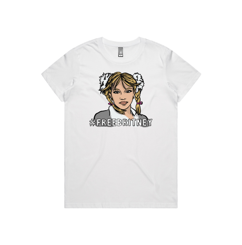 XS / White / Large Front Design FREE BRITNEY 🎤 - Women's T Shirt