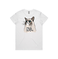XS / White / Large Front Design Grumpy Cat! 😾 - Women's T Shirt