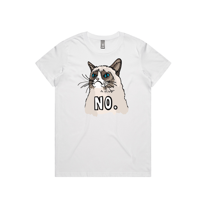 XS / White / Large Front Design Grumpy Cat! 😾 - Women's T Shirt