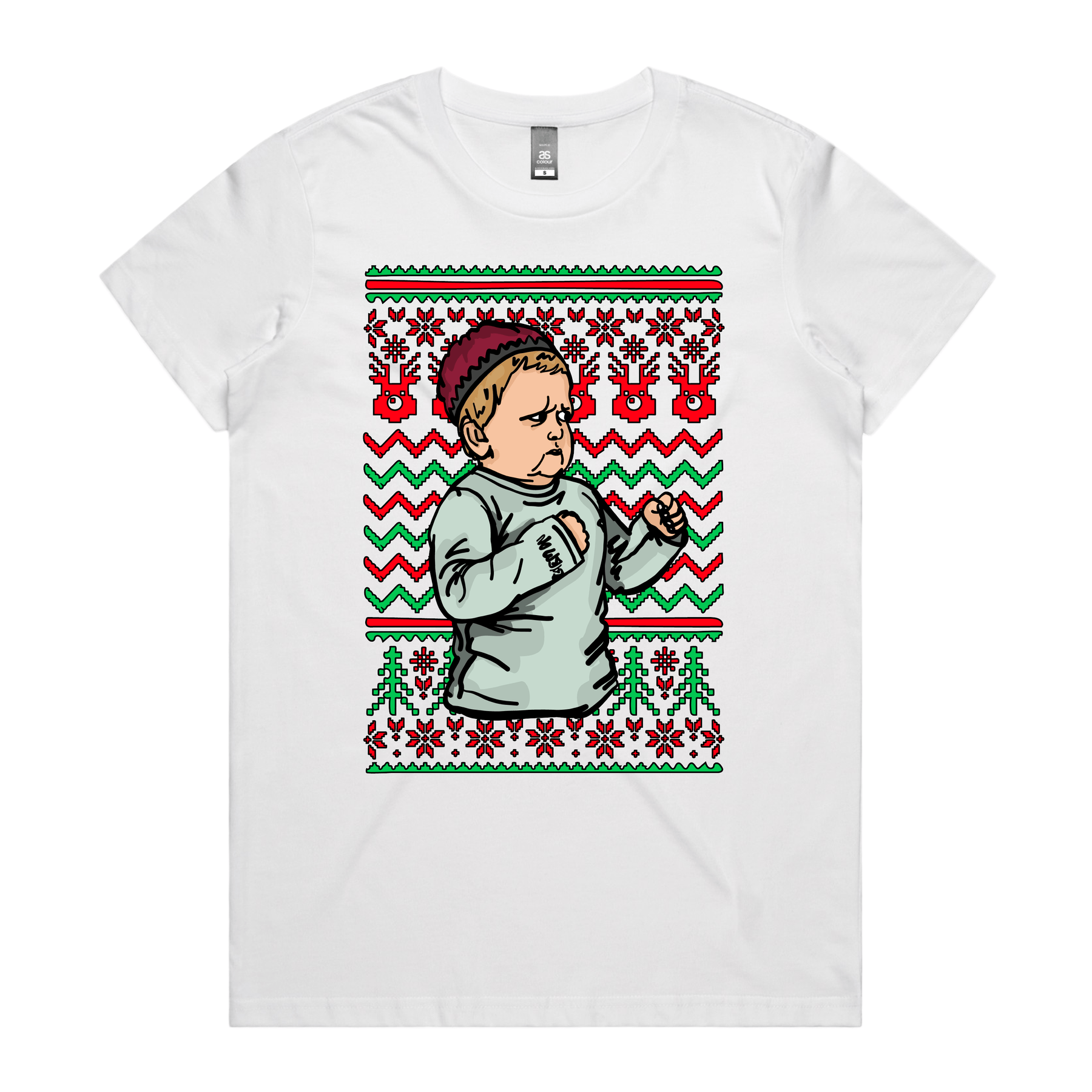 XS / White / Large Front Design Hasbulla Christmas 🥊🎄 – Women's T Shirt